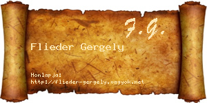 Flieder Gergely névjegykártya